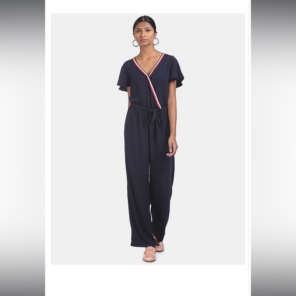 Tommy Hilfiger Navy Jumpsuit with Red and White Accents